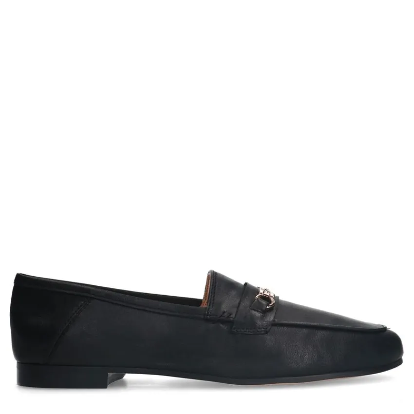 Manfield Zwarte leren loafers^DAMES Loafers