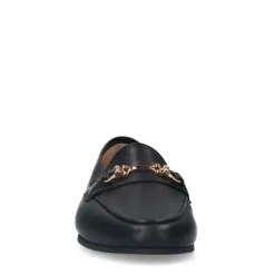Manfield Zwarte leren loafers^DAMES Loafers