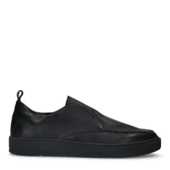 Manfield Zwarte leren loafers^Heren Loafers