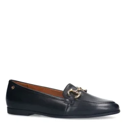 No Stress Zwarte leren loafers met gouden chain^DAMES Loafers