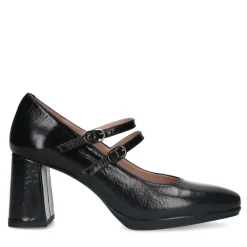 Manfield Zwarte leren mary jane pumps^DAMES Pumps