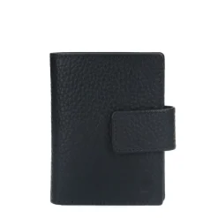 Manfield Zwarte leren portemonnee^ Portemonnees