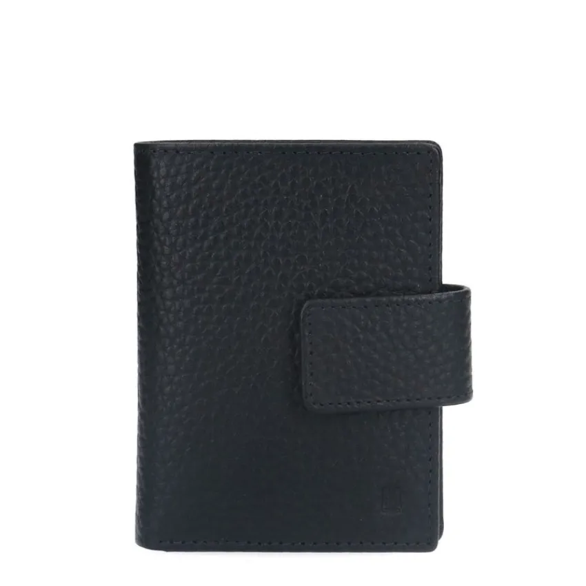 Manfield Zwarte leren portemonnee^ Portemonnees