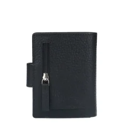 Manfield Zwarte leren portemonnee^ Portemonnees