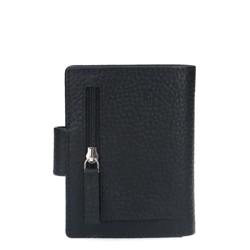 Manfield Zwarte leren portemonnee^ Portemonnees