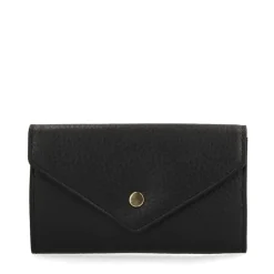 Manfield Zwarte leren portemonnee^ Portemonnees