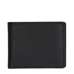 Manfield Zwarte leren portemonnee^ Portemonnees