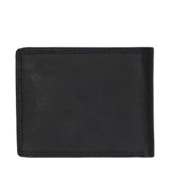 Manfield Zwarte leren portemonnee^ Portemonnees