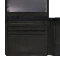 Manfield Zwarte leren portemonnee^ Portemonnees