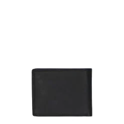 Manfield Zwarte leren portemonnee^ Portemonnees