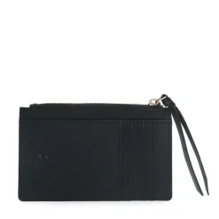 Manfield Zwarte leren portemonnee^ Portemonnees