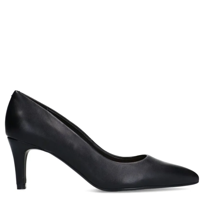 Manfield Zwarte leren pumps^DAMES Pumps