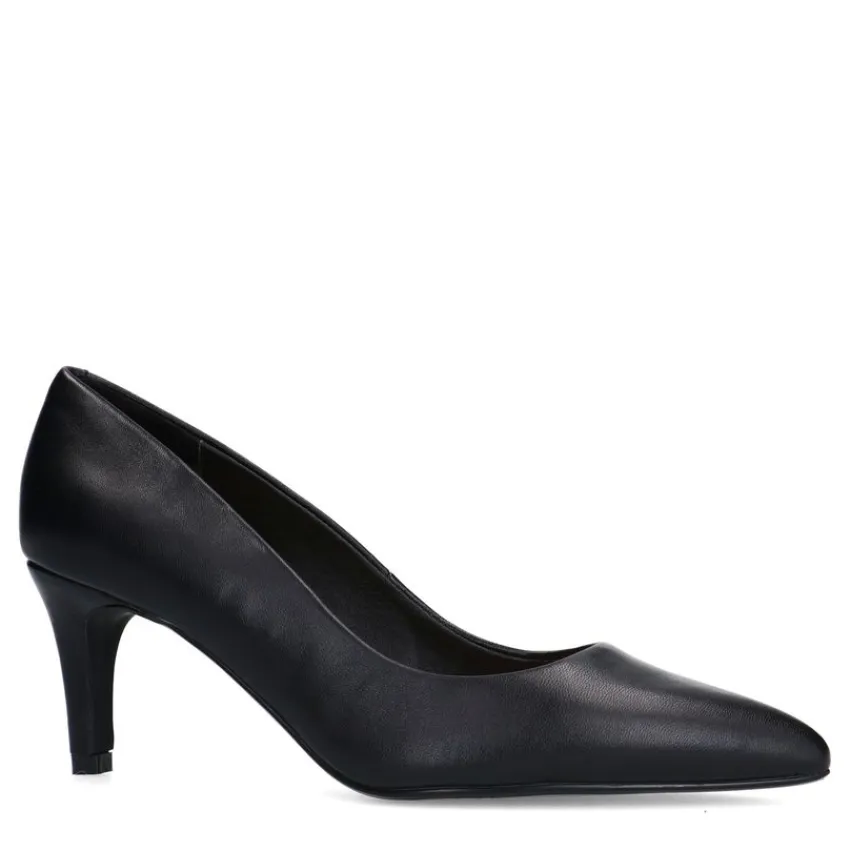 Manfield Zwarte leren pumps^DAMES Pumps