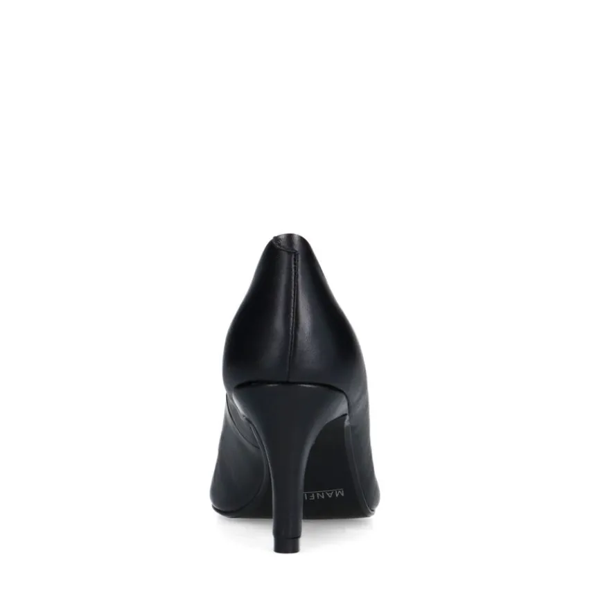 Manfield Zwarte leren pumps^DAMES Pumps