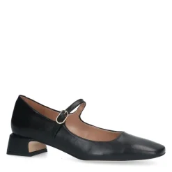 Manfield Zwarte leren pumps^DAMES Pumps
