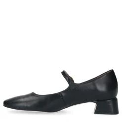 Manfield Zwarte leren pumps^DAMES Pumps