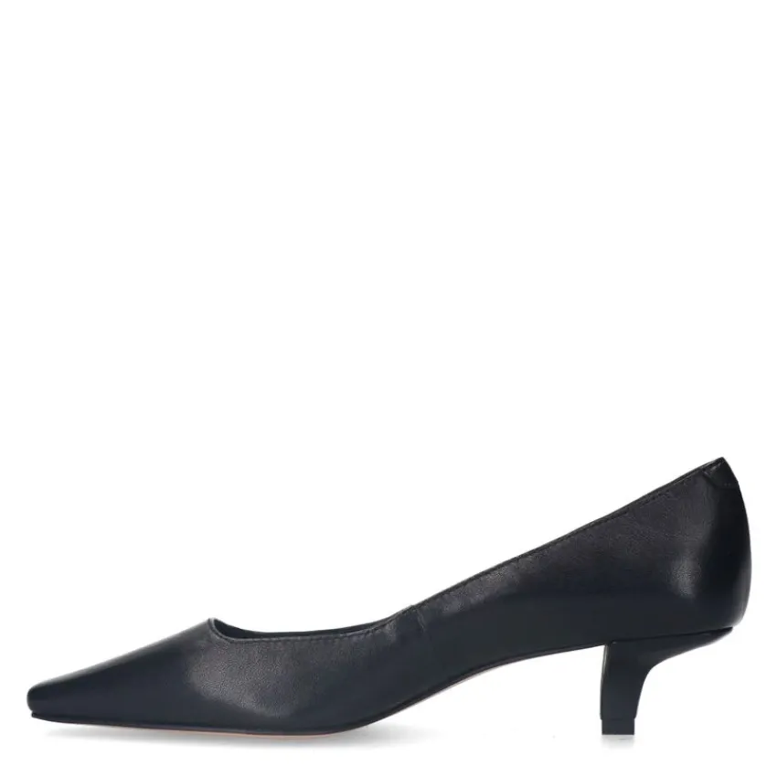 Manfield Zwarte leren pumps^DAMES Pumps