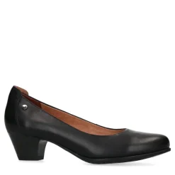 No Stress Zwarte leren pumps met lage hak^DAMES Pumps