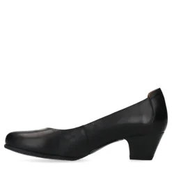 No Stress Zwarte leren pumps met lage hak^DAMES Pumps