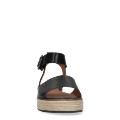 No Stress Zwarte leren sandalen^DAMES Sandalen
