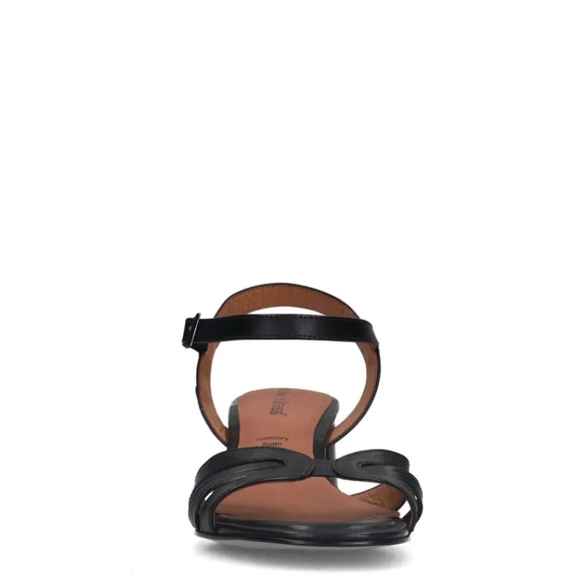 No Stress Zwarte leren sandalen met hak^DAMES Sandalen