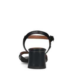 No Stress Zwarte leren sandalen met hak^DAMES Sandalen