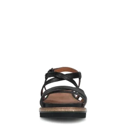 No Stress Zwarte leren sandalen met bandjes^DAMES Sandalen