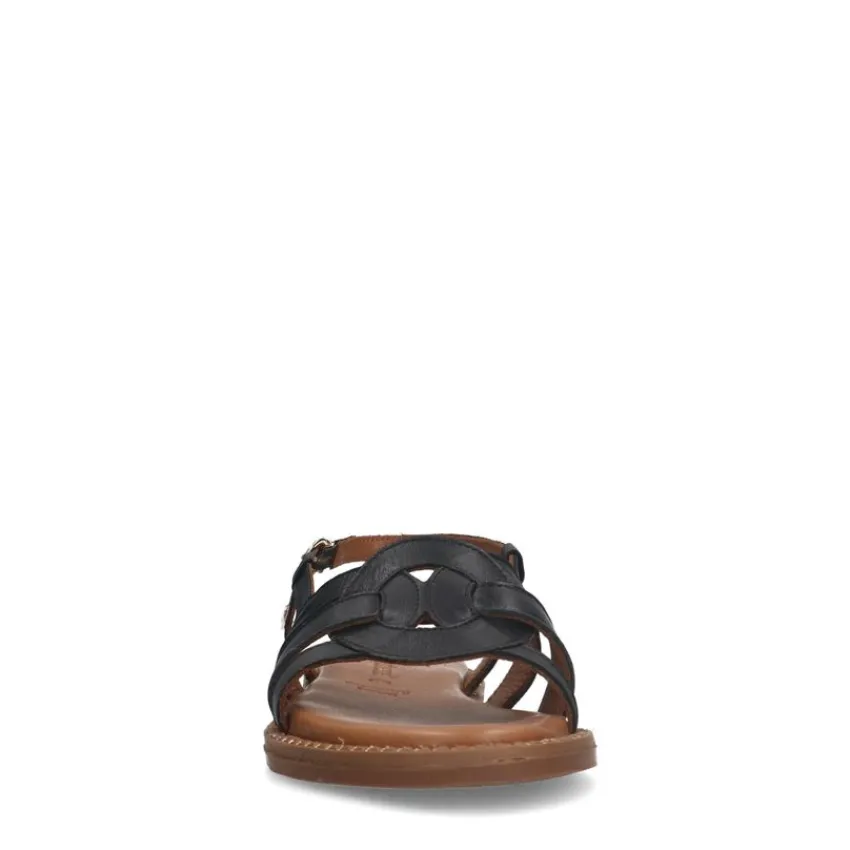 No Stress Zwarte leren sandalen met gesp^DAMES Sandalen