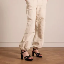 No Stress Zwarte leren sandalen met hak^DAMES Sandalen