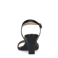 No Stress Zwarte leren sandalen met hak^DAMES Sandalen