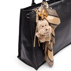 Manfield Zwarte leren shopper^ Shoppers