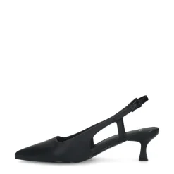 Manfield Zwarte leren slingback pumps^DAMES Pumps|Slingbacks