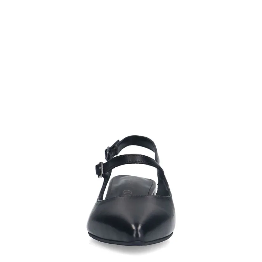 No Stress Zwarte leren slingbacks^DAMES Pumps|Slingbacks