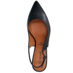 No Stress Zwarte leren slingbacks^DAMES Pumps|Slingbacks