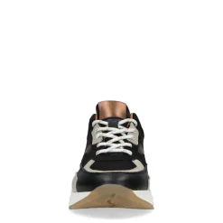 Manfield Zwarte leren sneakers^DAMES Sneakers