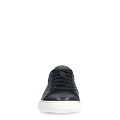 Manfield Zwarte leren sneakers^Heren Sneakers