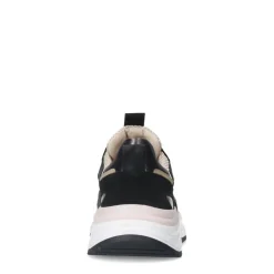 Manfield Zwarte leren sneakers^DAMES Sneakers