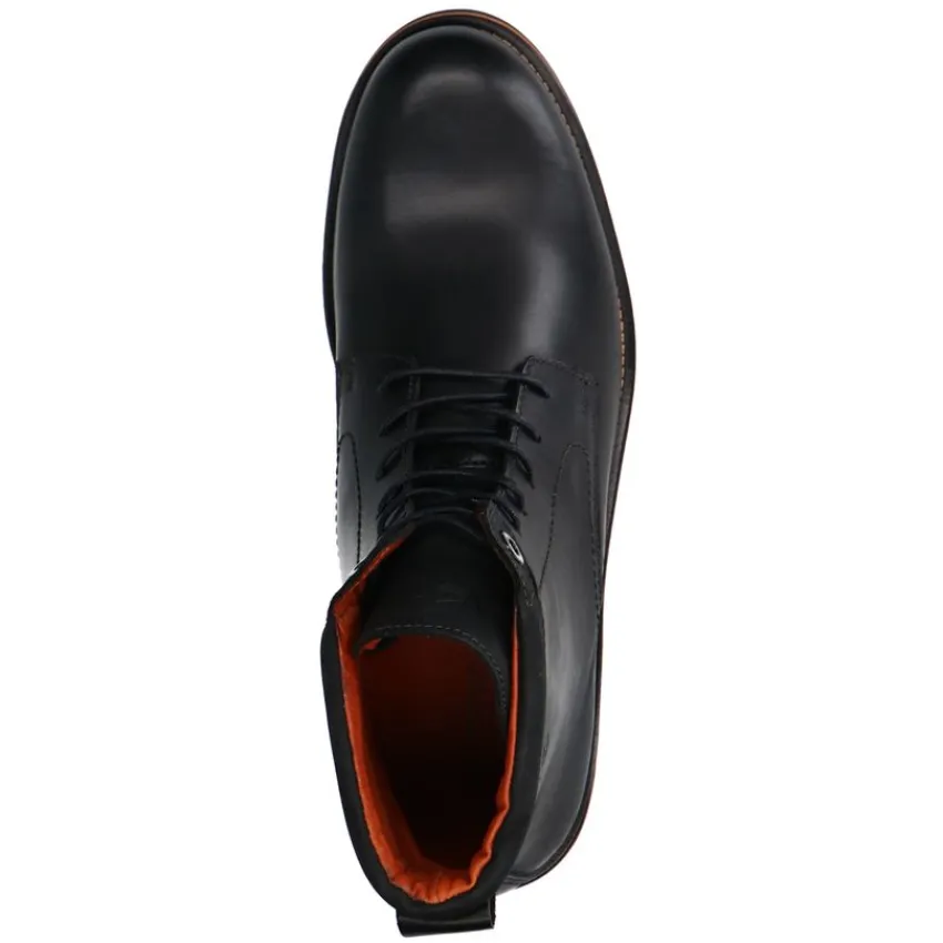 Van Lier Zwarte leren veterboots^Heren Boots