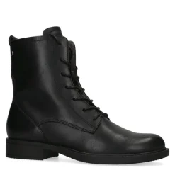 No Stress Zwarte leren veterlaarsjes^DAMES Enkellaarsjes