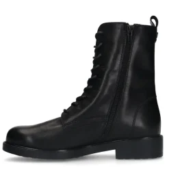 No Stress Zwarte leren veterlaarsjes^DAMES Enkellaarsjes