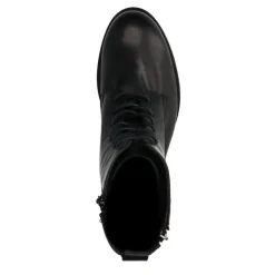 No Stress Zwarte leren veterlaarsjes^DAMES Enkellaarsjes