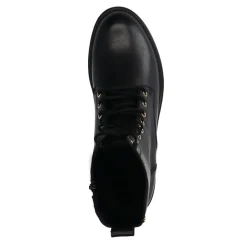 No Stress Zwarte leren veterlaarsjes^DAMES Enkellaarsjes