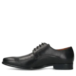 Van Lier Zwarte leren veterschoenen^Heren Veterschoenen