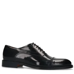 Heritage Zwarte leren veterschoenen^Heren Veterschoenen