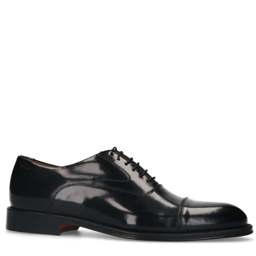 Heritage Zwarte leren veterschoenen^Heren Veterschoenen