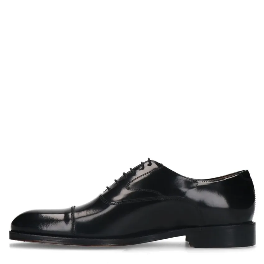 Heritage Zwarte leren veterschoenen^Heren Veterschoenen