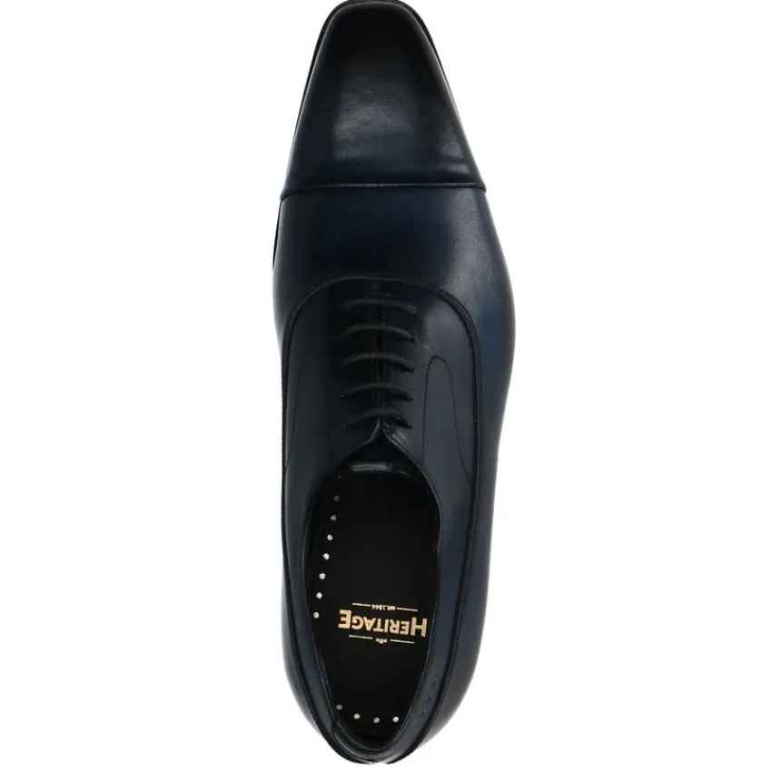 Heritage Zwarte leren veterschoenen^Heren Veterschoenen