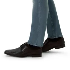 Manfield Zwarte leren veterschoenen^Heren Veterschoenen