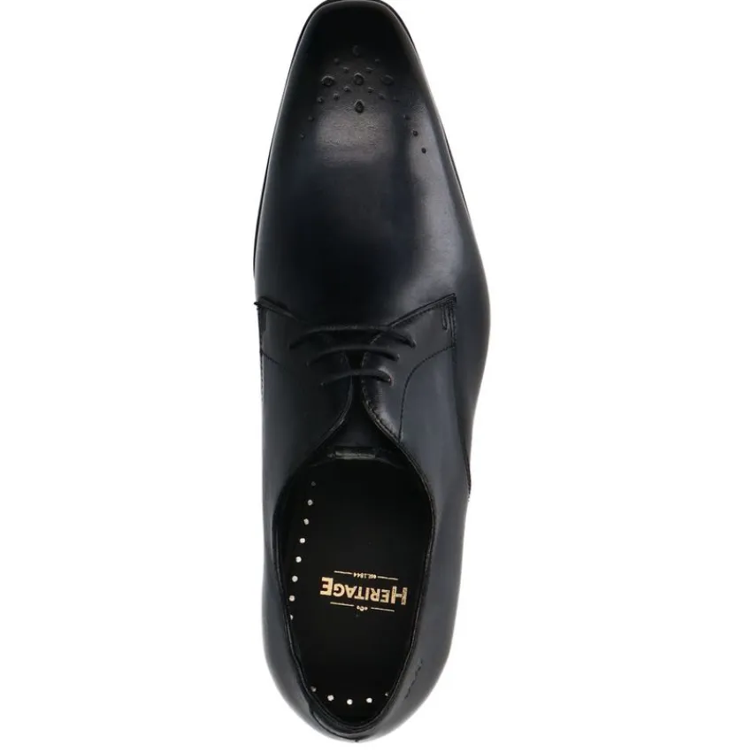 Heritage Zwarte leren veterschoenen^Heren Veterschoenen