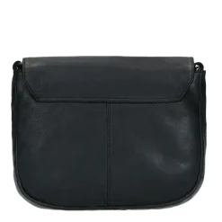 Manfield Zwarte leren western schoudertas^ Schoudertassen